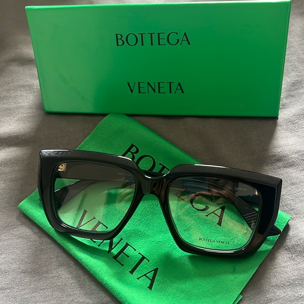 Black Bottega Veneta BV1032O Glasses with gold hardware
